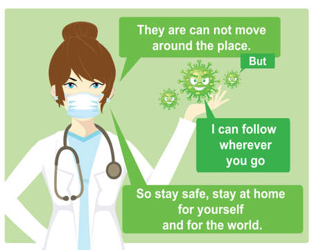 Coronavirus illustration, 2019-nCoV Novel Coronavirus Bacteria. No Infection and Stop Coronavirus Concepts. Dangerous Coronavirus Cell in China, Wuhan. Isolated Vector Iconのイラスト素材