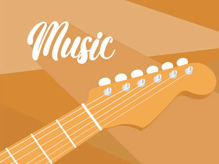Acoustic classic guitar on background. Simple musical instrument with copy spaceのイラスト素材