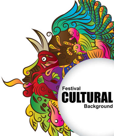 king of jungle. festival cultural background.のイラスト素材