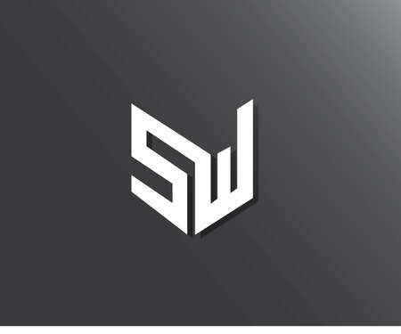 SW Letter Logo Design Template Vector. Modern creative connected elegant WS SW W S artistic black and golden color initial based letter icon logo.のイラスト素材