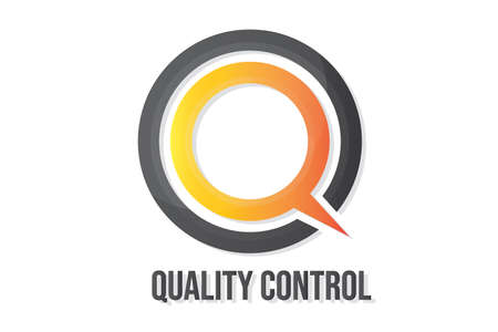 initial letter QC logotype company name colored swoosh design concept. vector logo for business and company identity. quality control logo.のイラスト素材