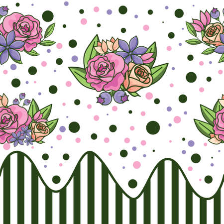 Cute colorful flower seamless patternのイラスト素材
