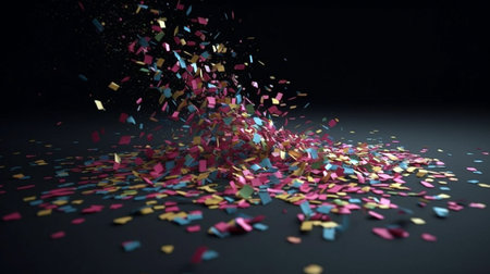 Colorful Confetti celebrations design isolated. generative aiの素材