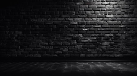 Abstract Black brick wall texture for pattern background. wide panorama pictureの素材