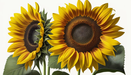 Yellow sunflower in the sunset light. Close-up. Sunflower, close-up. Yellow big flower.の素材