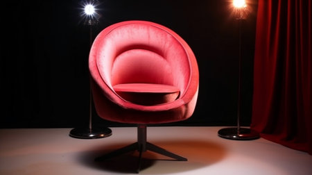 stage spotlight. Cute Chair With Spotlight. generative aiの素材