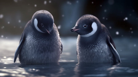 Gentoo Penguin walking on the Beachの素材