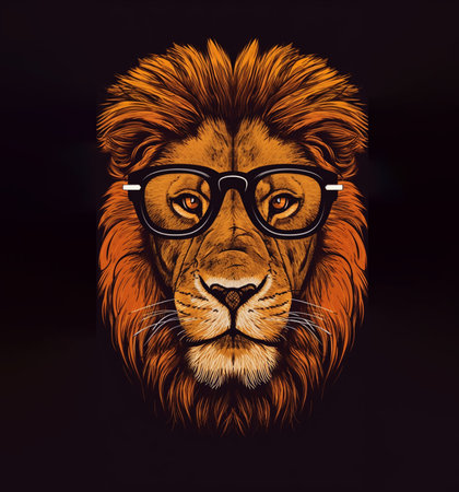 portrait of Lion with sunglassesの素材