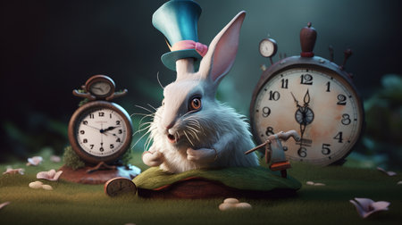 Elegance rabbit indicates the clockの素材