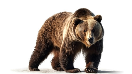 Bear on white background ultra detail hyper realistic. Generative AIの素材