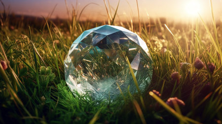 Glass globe in the in nature concept for environment and conservationの素材