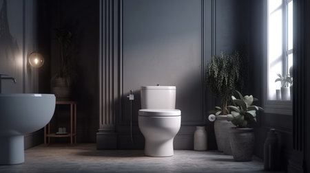 Toilet in modern bathroom interiorの素材