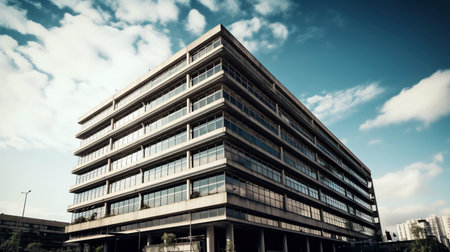 modern office buildings. Black skyscraper in business centerの素材