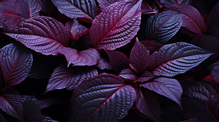 Background deep black purple plantの素材