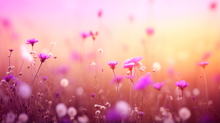 beautiful colorful meadow of wild flowers floral background. Beautiful cosmos flowersの素材