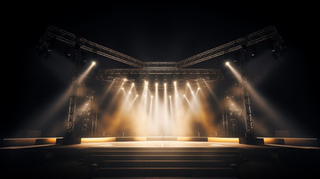 Concert stage. Empty scene for festivalの素材