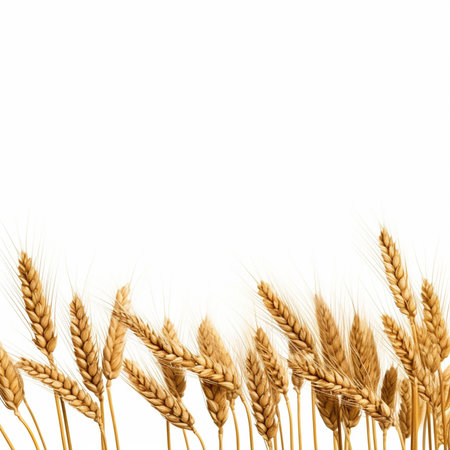 A wheat field border isolated on white backgroundの素材