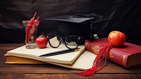 Graduated study abroad international Conceptual, Graduation hat on top Earth globe model mapの素材