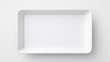 Paper food tray mockup. White empty styrofoam food trayの素材