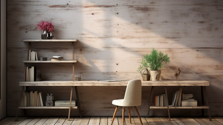 Work space comfortable, Modern workplace, mockup wall. Work space comfortable, Modern workplaceの素材