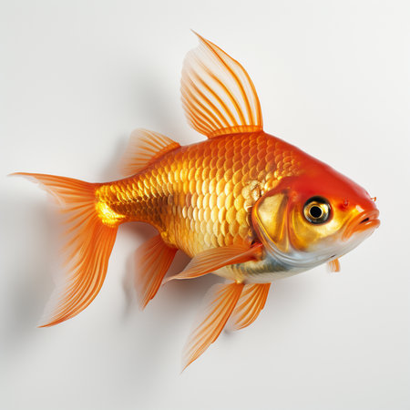 Gold Fish Isolated on White Backgroundの素材