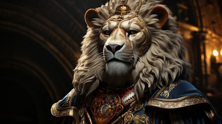 A huge knight lion. king lionの素材