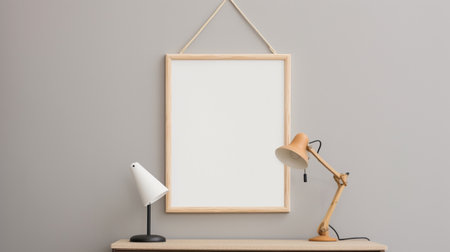 Mock up poster frame in hipster interior background, scandinavian styleの素材