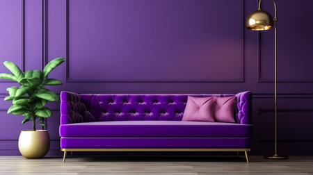 Luxury modern interior of living room ,Ultraviolet home decorの素材