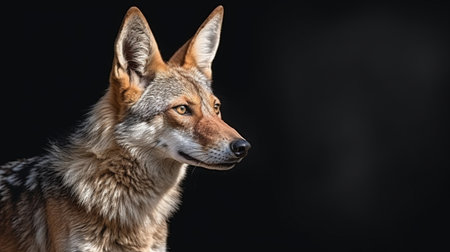 Black Backed Jackal looking curiouslyの素材