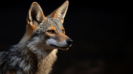 Black Backed Jackal looking curiouslyの素材