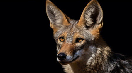 Black Backed Jackal looking curiouslyの素材