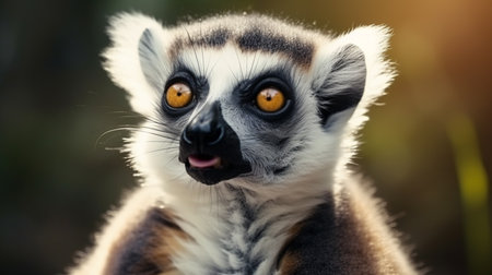 Close up of a male Ring-Tailed Lemur (Lemur catta)の素材