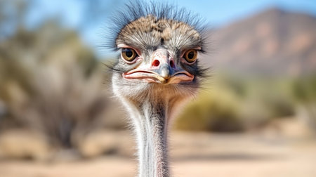 common ostrich (Struthio camelus), or simply ostrich, is a species of large flightless bird nativeの素材