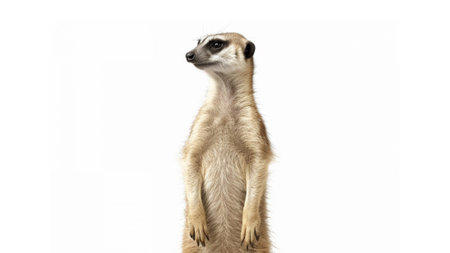 Meerkat or Suricate, Suricata suricatta, in front of white backgroundの素材