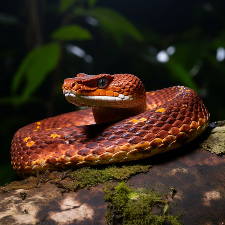 Poisonous snake, Malayan pit viper (Calloselasma rhodostoma)の素材