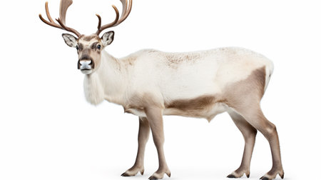 Large male reindeer. Isolated over whiteの素材