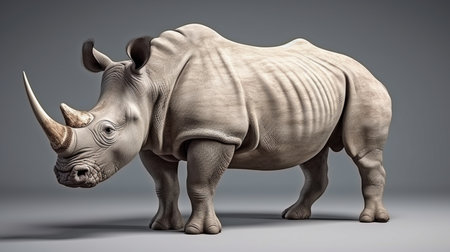 White rhinoceros, square lipped rhinoceros or rhinoの素材