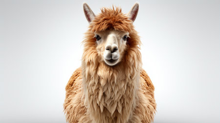 adult lama exterior isolated over a white background. Handsome adult Lamaの素材