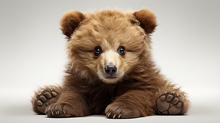 Cute bear isolated on white background. Brown Bearの素材