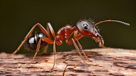 Formica, rufa, Red, wood ant. Red wood ant Formica rufa or southern wood ant, isolated on whiteの素材
