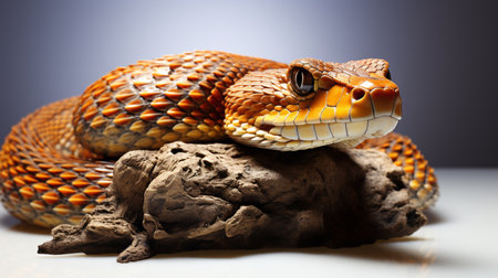 snake isolated on white backgroundの素材