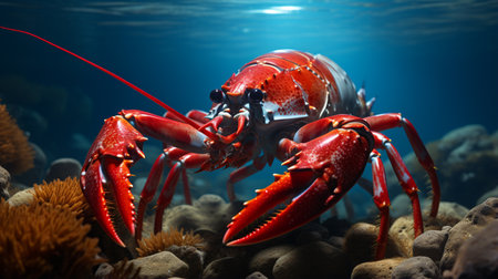 Spiny lobster Panulirus argus inhabits tropical and subtropical watersの素材