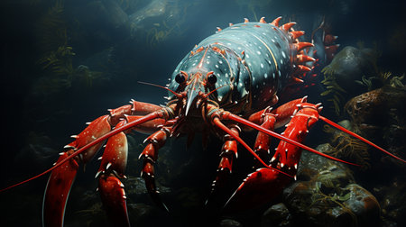 Spiny lobster Panulirus argus inhabits tropical and subtropical watersの素材