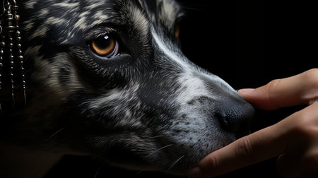 Human and the animal connection. The concept of trust and friendshipの素材