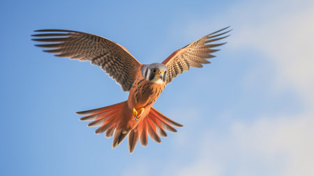 American kestrel (Falco sparverius) in flightの素材