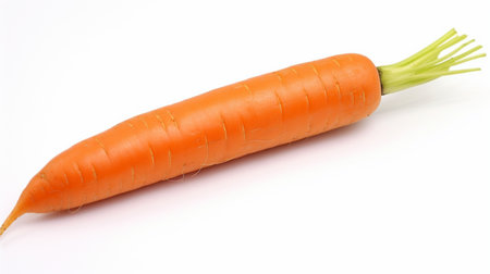 Fresh organic carrot isolated on white background. Generative AIの素材