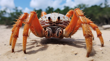 Hairy leg mountain crab at Tachai Islandの素材