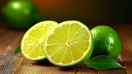 Lemons on wooden background. Fresh ripe lemons on wooden table. Top view with copy spaceの素材