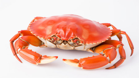 Steamed Blue Crab isolated on white background, Cooked Organic Crab, famous Seafood. Generative AIの素材