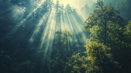 Amazing light show above the tree tops of boreal forest in rural area of Trondheimの素材
